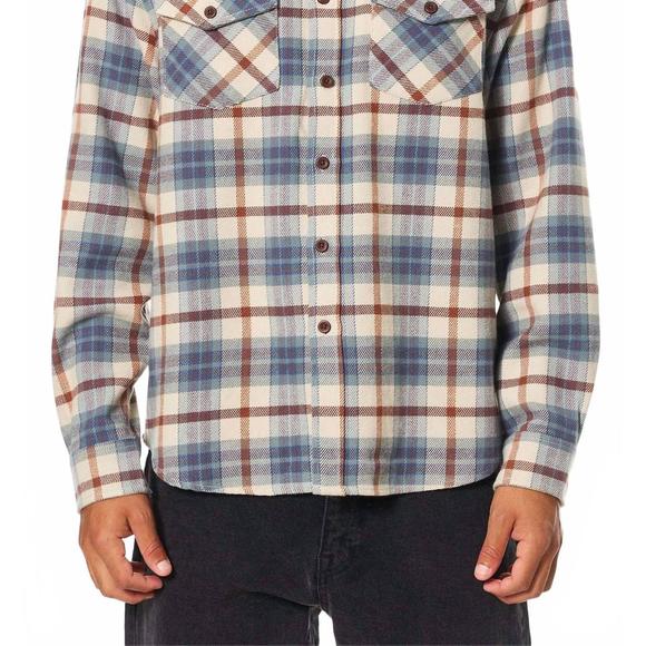 NEW KATIN sierra long sleeve button front flannel in dusty blue - Picture 1 of 4